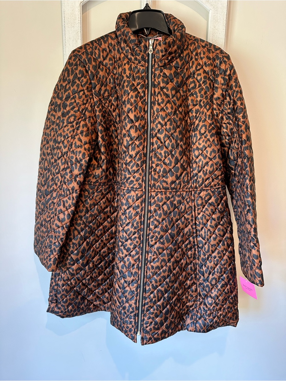kate spade Leopard Print Lined Jacket with Pink Label